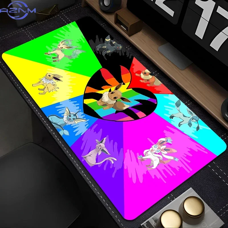 Rubber Mouse Pad Cartoon Yellow and Orange Anime Characters VS Battle Blue Black Background Print Anti Slip Gaming Desk Mat