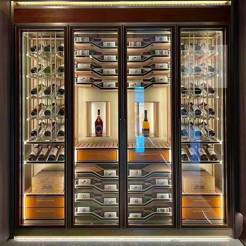 Constant Temperature Red Wine Cabinet Light Luxury Floor Standing Wine Rack Wine Display Storage Cabinet Home Bar Furniture