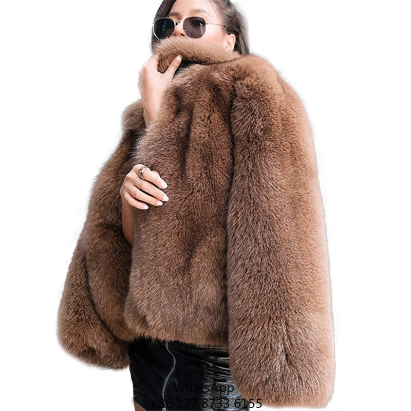 

Wholesale New Fashion High Quality Natural Fox Fur Coats Luxury Fluffy Thick Warm Women Winter Real Fur Jacket