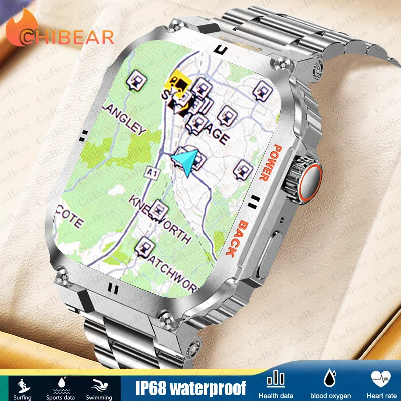 

1.91" Outdoor Military Smartwatch Men Bluetooth Call Smart Watch 3ATM IP68 Waterproof Rating Sports Fitness Watches Man 2025 New