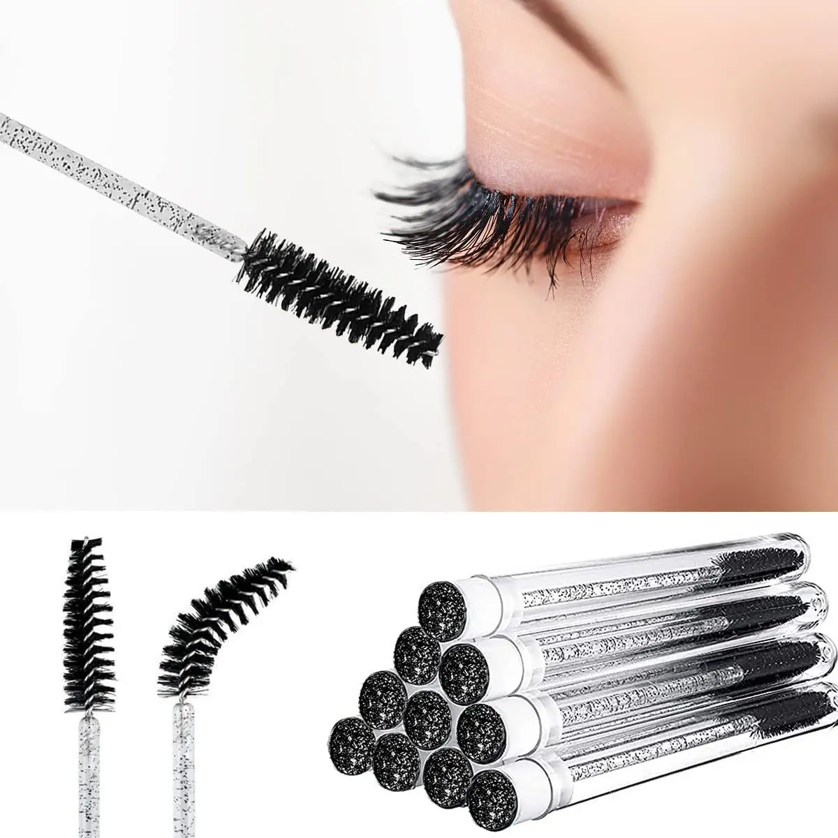 5 stks Mascara Borstels Wegwerp Lege Mascara Wand Buizen Set Wimper Borstels Kam Make-up Tool Reinigingsborstel