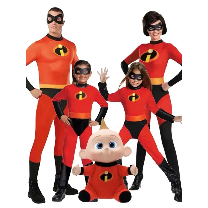 Halloween adult incredible cosplay costume anime incredible red jumpsuit mask full set of Halloween costumes for men and women