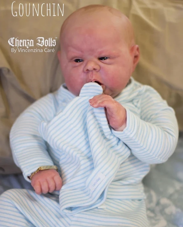 NPK 20''Parti da collezione fai-da-te per bambole rinate non finite Gounchi in edizione limitata con corpo e occhi in tessuto inclusi