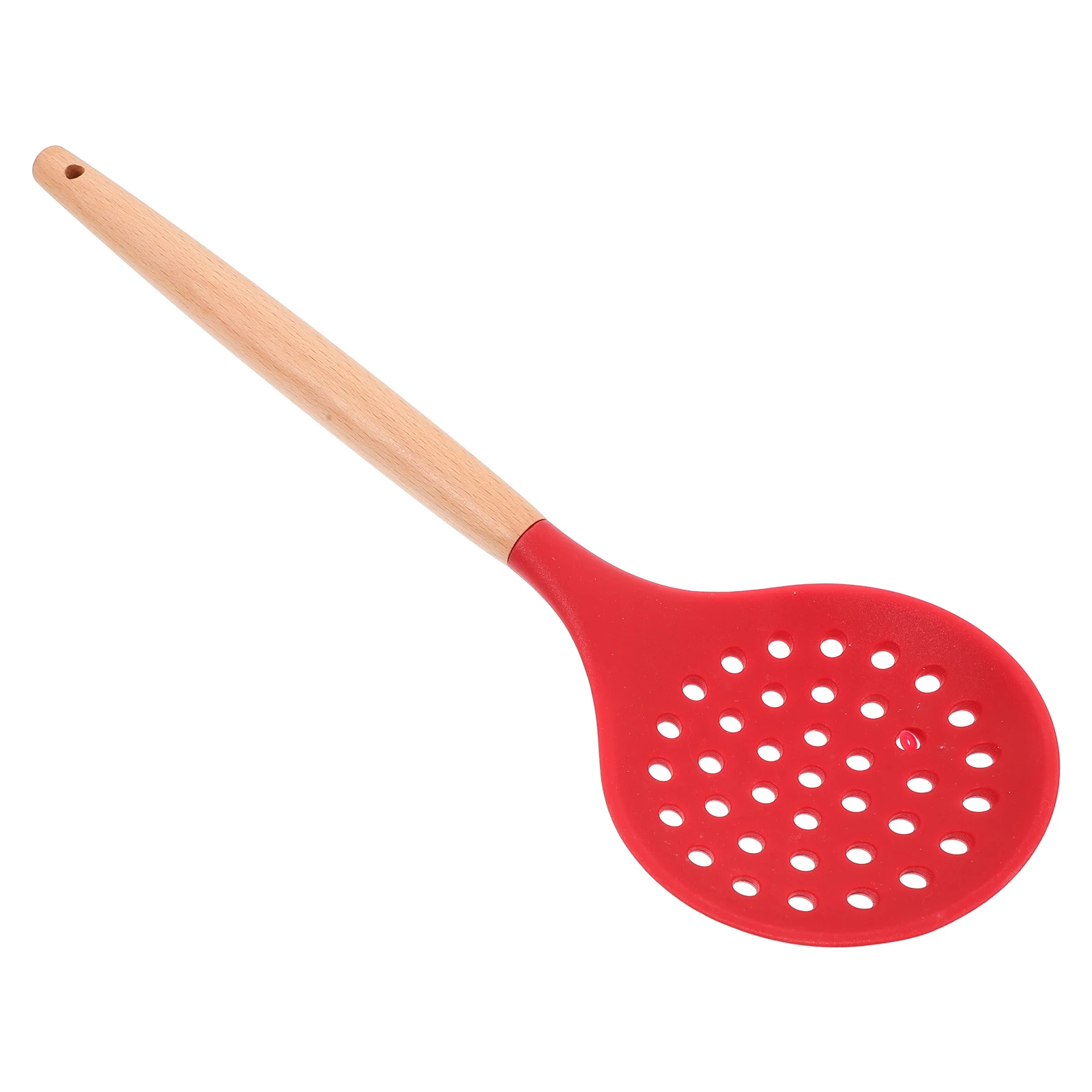 

Silicone Colander Scoop High Temp Resistant Easy Clean Long Handle Oil Filter Spoon Kitchen Utensils Strainer Soup Skimmer Round