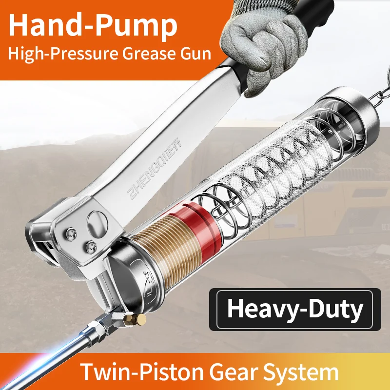 

900CC Double Gear Boosting Manual Butter Filling Gun Bulk Oil In Barrels High-pressure Heavy-duty Refueling Gun Head Supplies