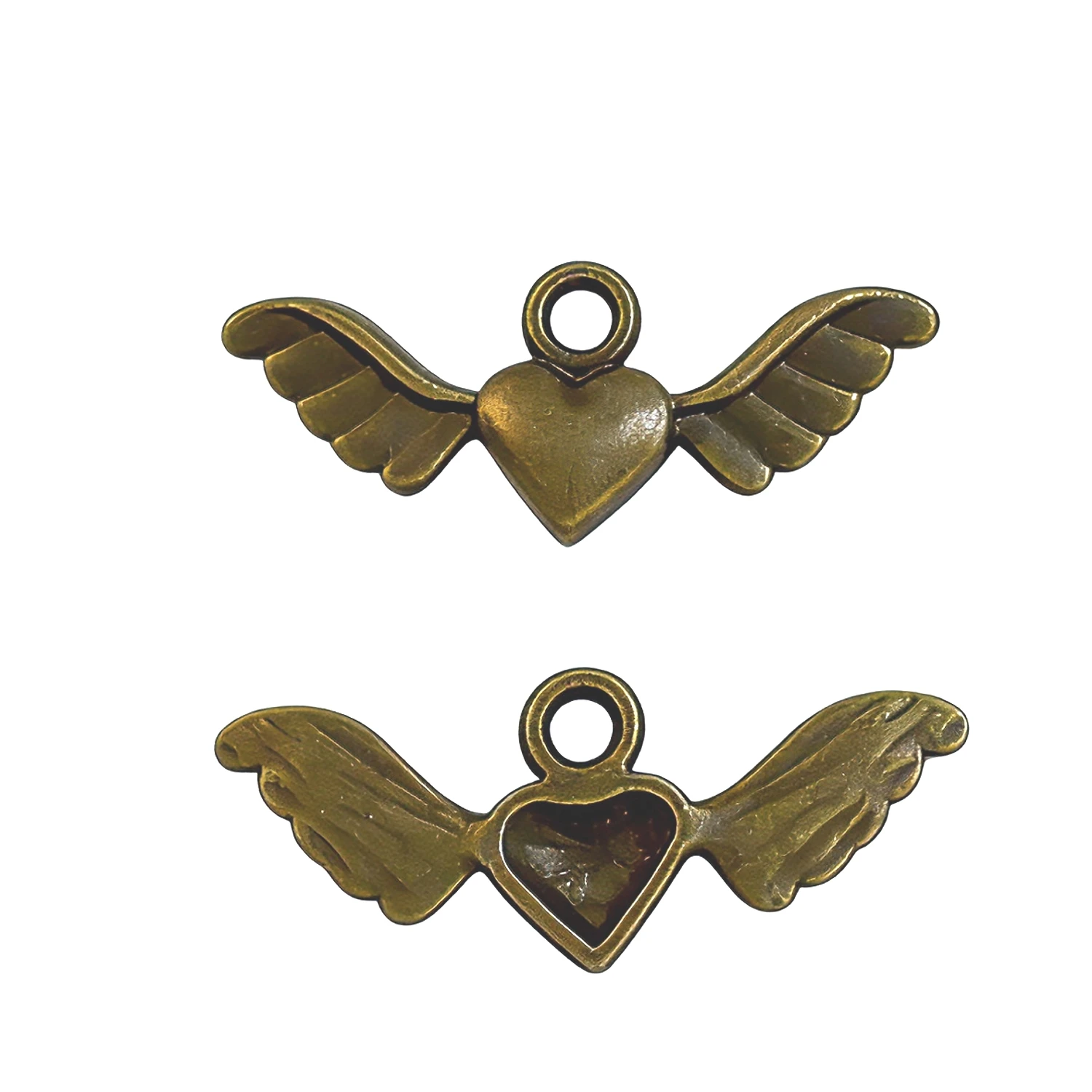 30pcs 11*27mm heart with wings charms Pendant EF0220