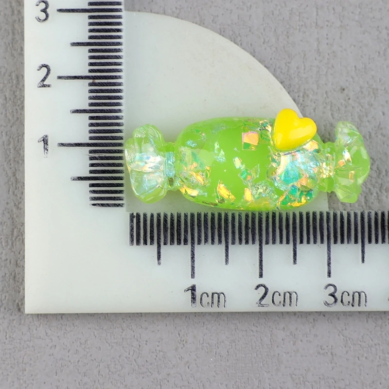 20pcs Resin Candy Cabochons Flatback for Jewelry making Accessory Shiny Transparent Sweet Candies Ornament Embellishment Charm