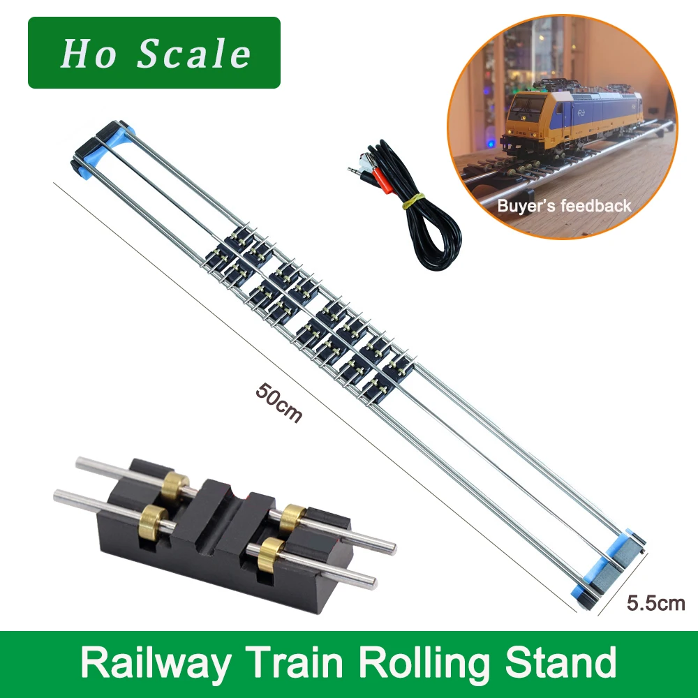 HO Scale 1:87 Model Railway Train Riders Standard Track Roller Test Stand with 8 Trolleys Train Treadmill Track Bearing 1set