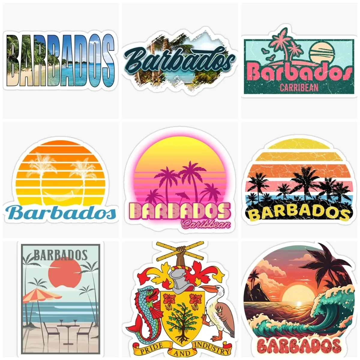 

BB Barbados Beach Scenery Emblem Sticker Laptop Racing Motorcycle Truck Window Bicycle Camper Glass Van Wall Decal Accessories