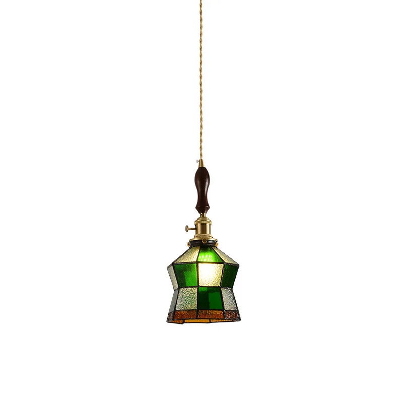

French Luxury Ins Bedside Dining Room Balcony Corridor Entrance Small Chandelier Tiffany Stained Glass Pendant Light