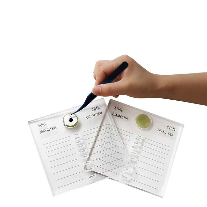 Eyelash Extension Scale Holder Acrylic Lash Display Board Glue Pallet False Eyelashes Jade Stone Pad Lashes Lifting Makeup Tools