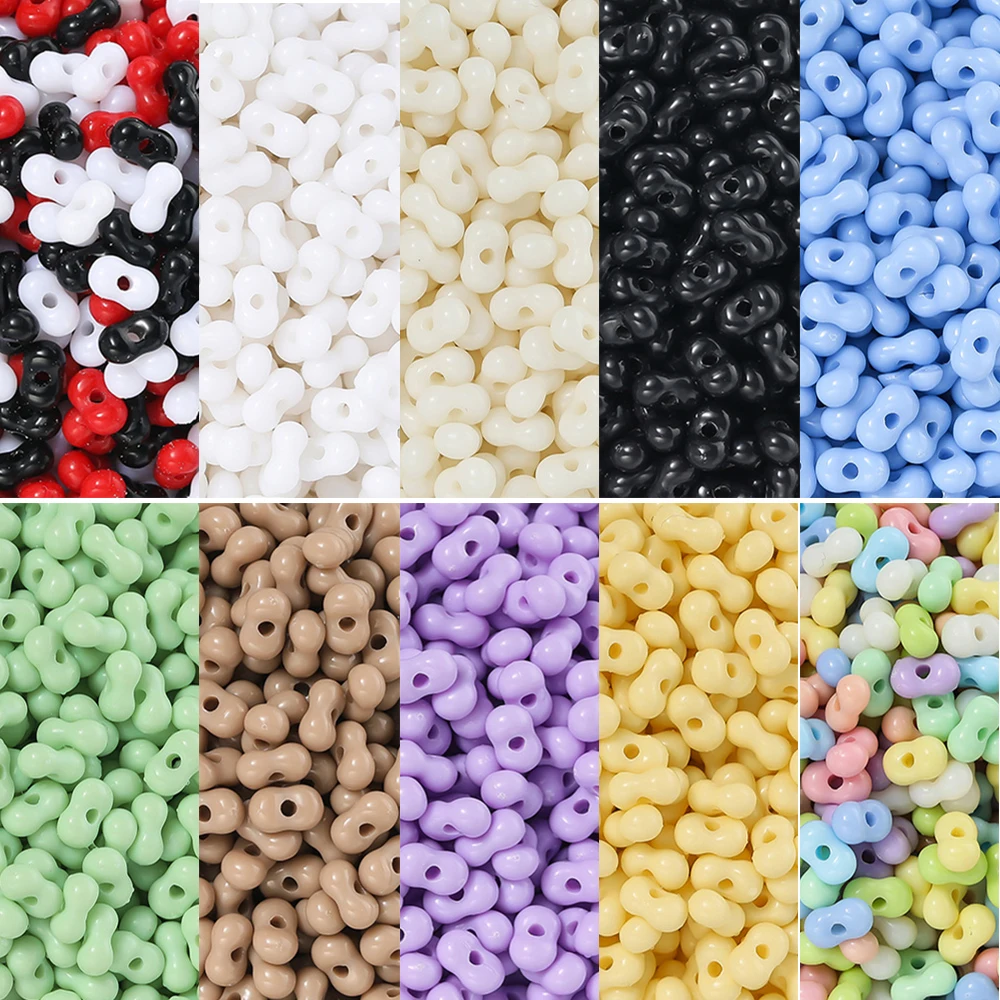 200 teile/los 4x6,5mm Acryl Erdnüsse Perlen Mini Spacer Perlen für DIY Armband Halskette Schmuck Machen Zubehör liefert