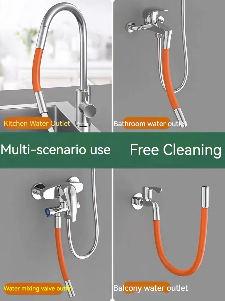 Universal 360° Swivel Silicone Hose Faucet Extender Extender Splash Guard Bathroom Kitchen Universal Hose Faucet Hose