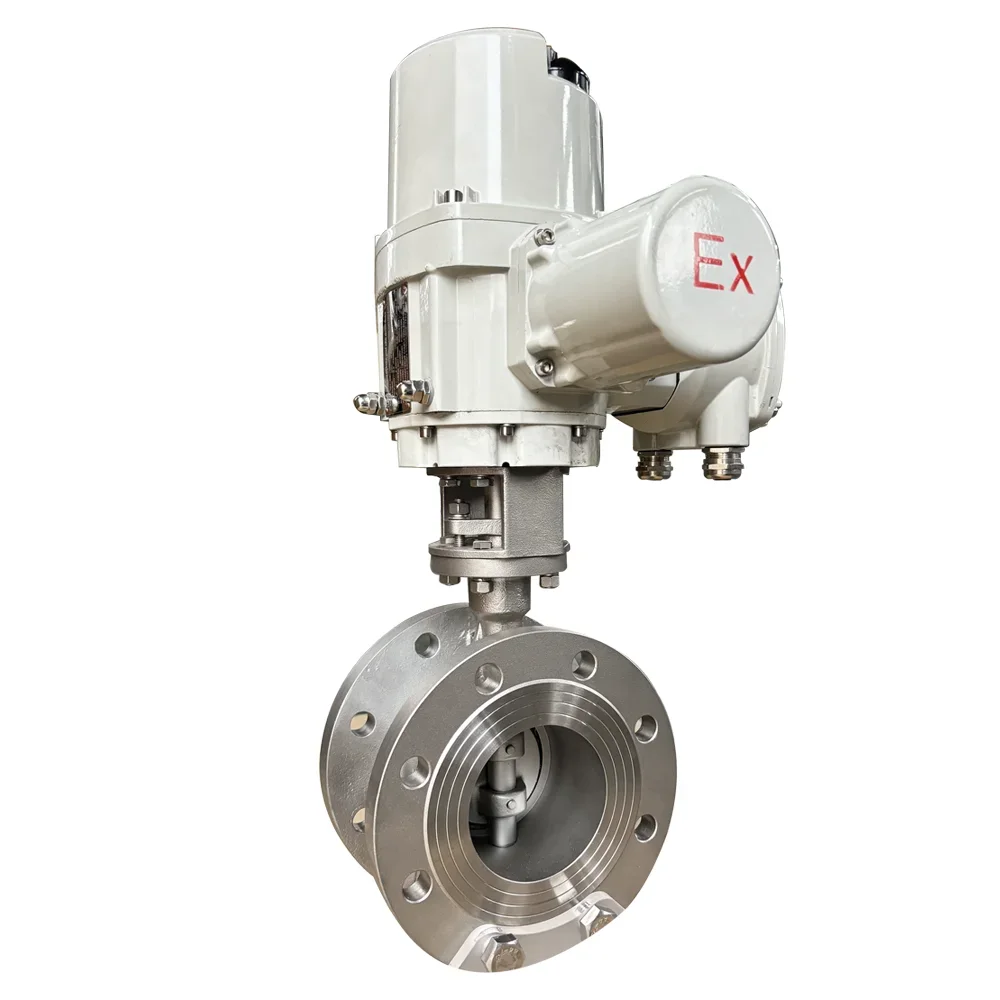 

DN300 WCB hard seal butterfly valve air water oil and gas stainless steel 3 three three eccentric with electric actuator