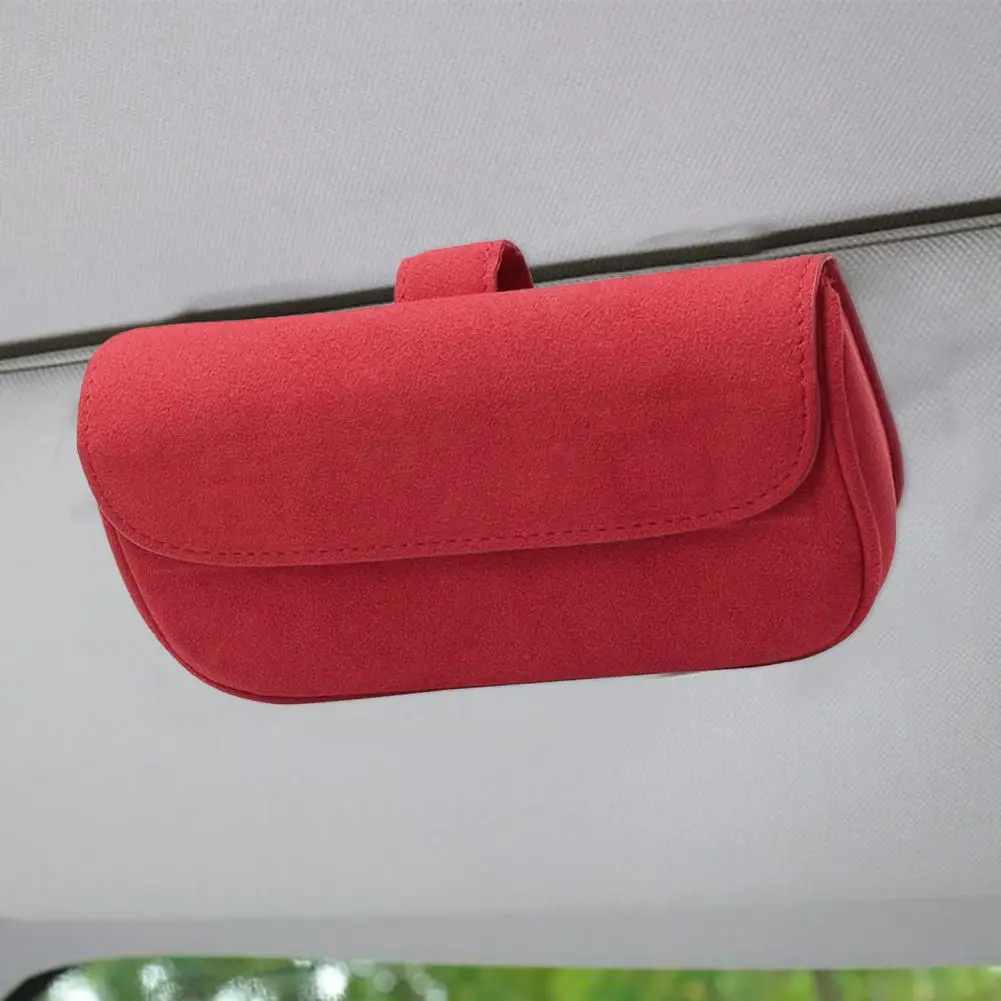 Car Visor Holder Soft Touch Large Capacity Easy to Install Car Sun Visor Glasses Protective Case Car Sunglasses Case Storage