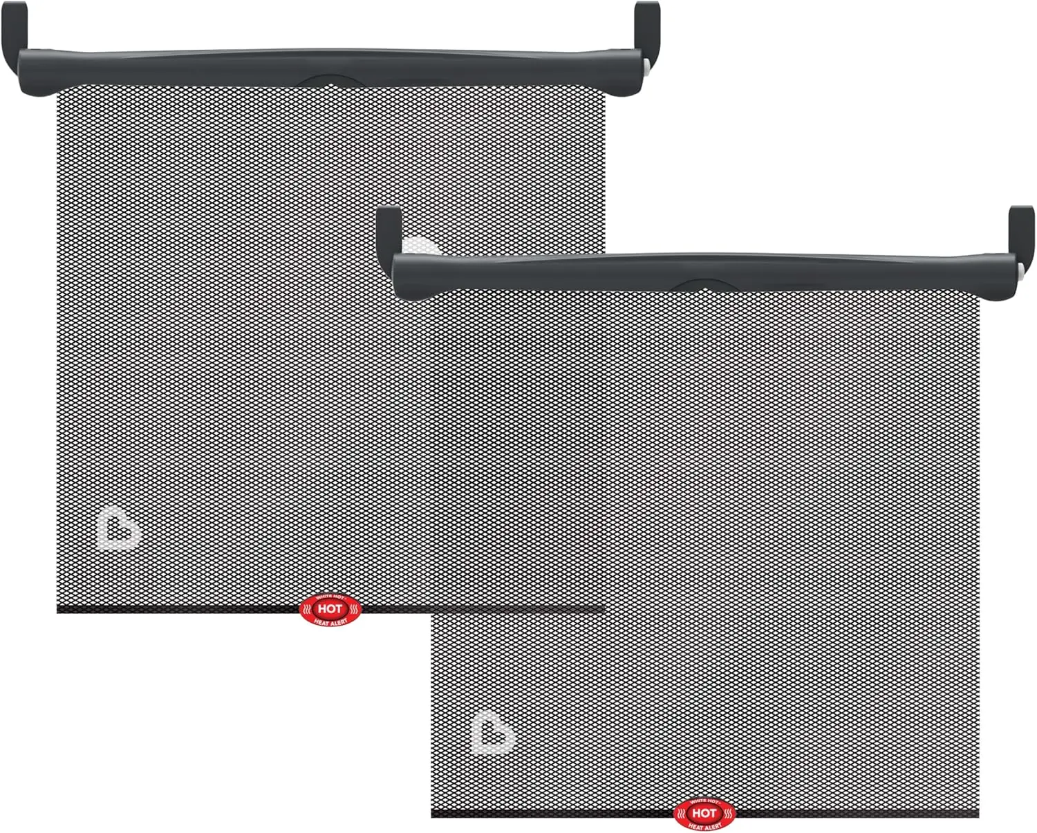 

Munchkin Brica Sun Safety Car Window Shade with Heat Alert, Helps Block UVA/UVB Rays, 2 Pack, Black