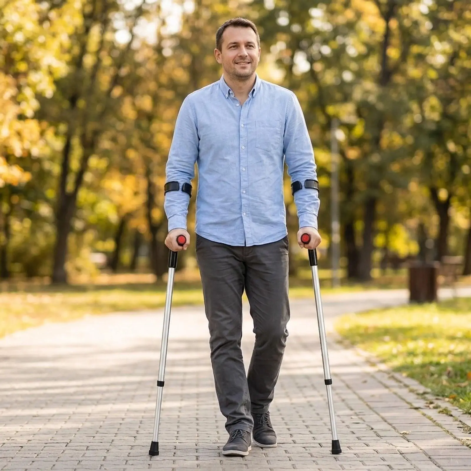 1 Pair Forearm Crutches Ergonomic Convenient Stable Elder Walking Cane Adjustable Height Arm Support for All Terrain Adults 1 Pair Forearm Crutches Ergonomic Convenient Stable Elder Walking Cane Adjustable Height Arm Support for All Terrain Adults