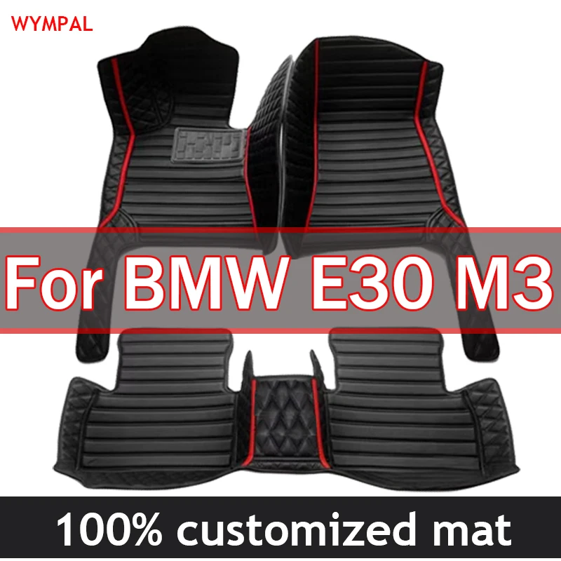 Custom Automotive Car Floor Mats For BMW E30 M3 1986 1987 1988 1989 1990 Auto Luxury Leather Men Women Car Mats Full Coverage