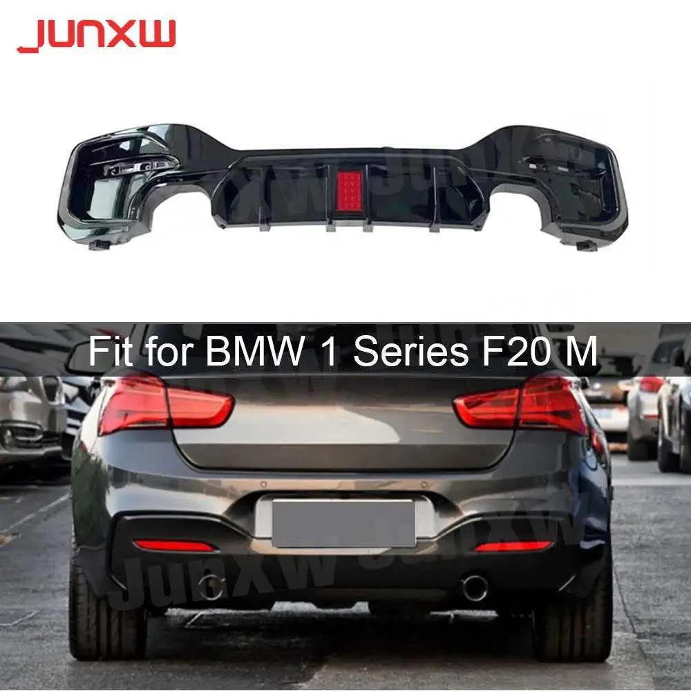 ABS Rear Diffuser Bumper Lip Spoiler for BMW 1 Series F20 M Sport M135i M140i 2016-2018 With LED Light for M140i Rear Diffuser