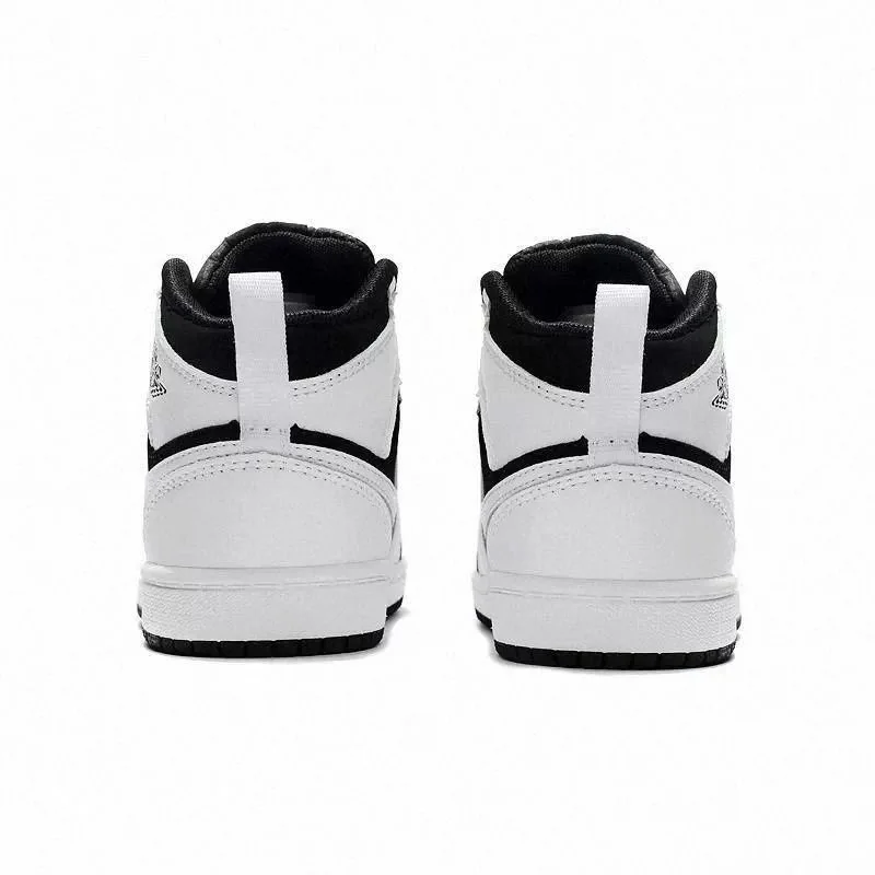 Jordan Air Jordan 1 Mid Weiß Schwarz Panda Comfort Sport Mid Top Kinder-Basketballschuhe Schwarz-Weiß-Kinder-Sneaker