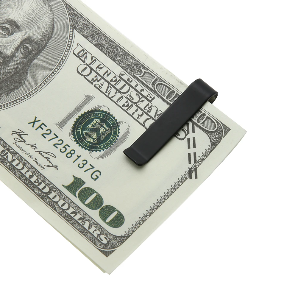 1pc Cash Clamp Holder Portable Stainless Steel Cash Wallet Practical Credit Card Holder Solid Color for Cash Card Collar