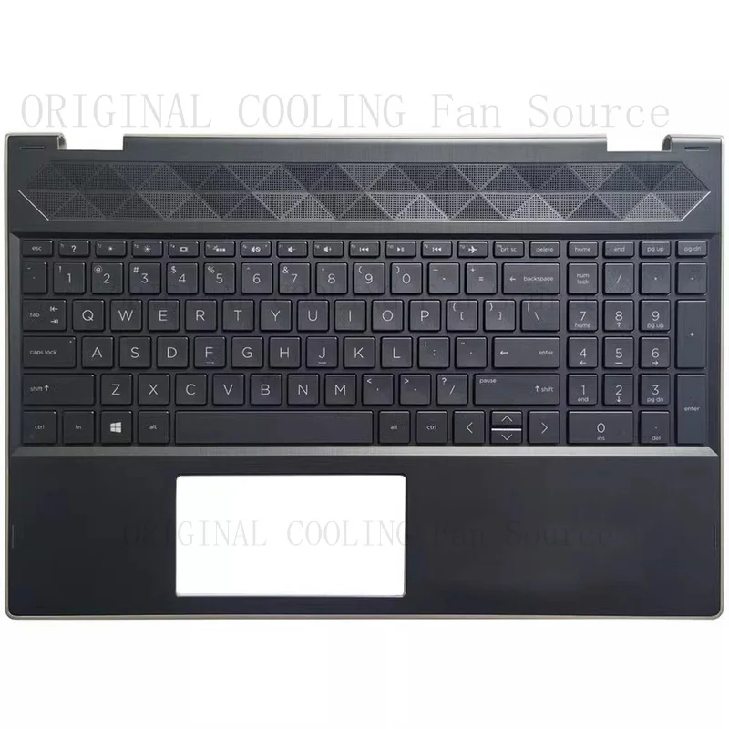 R+  US Keyboard&PalmRest For HP X360 15-CR L20851-001 with backlit gold edge
