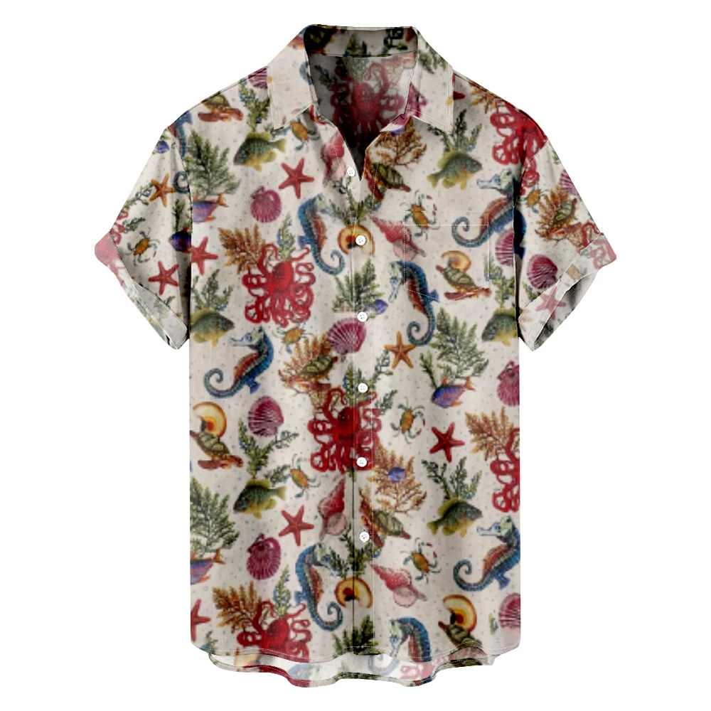 

seahorse T-shirts Fashion Casual Short Sleeve Women Men Summer Shirts