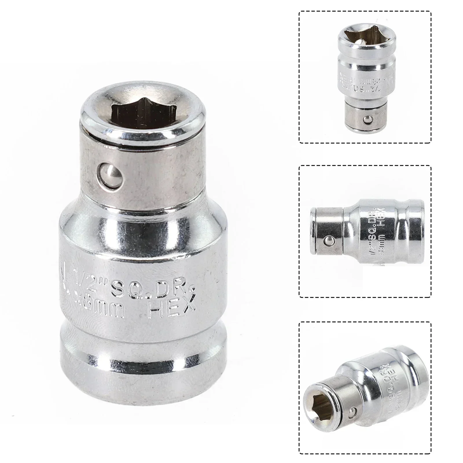 Socket Adapter 1/2 To 1/4 1/4 3/8 Square Nut Quick-Wrench Ratchet Adapter Converter With Hexagon Socke Woodworking Supply