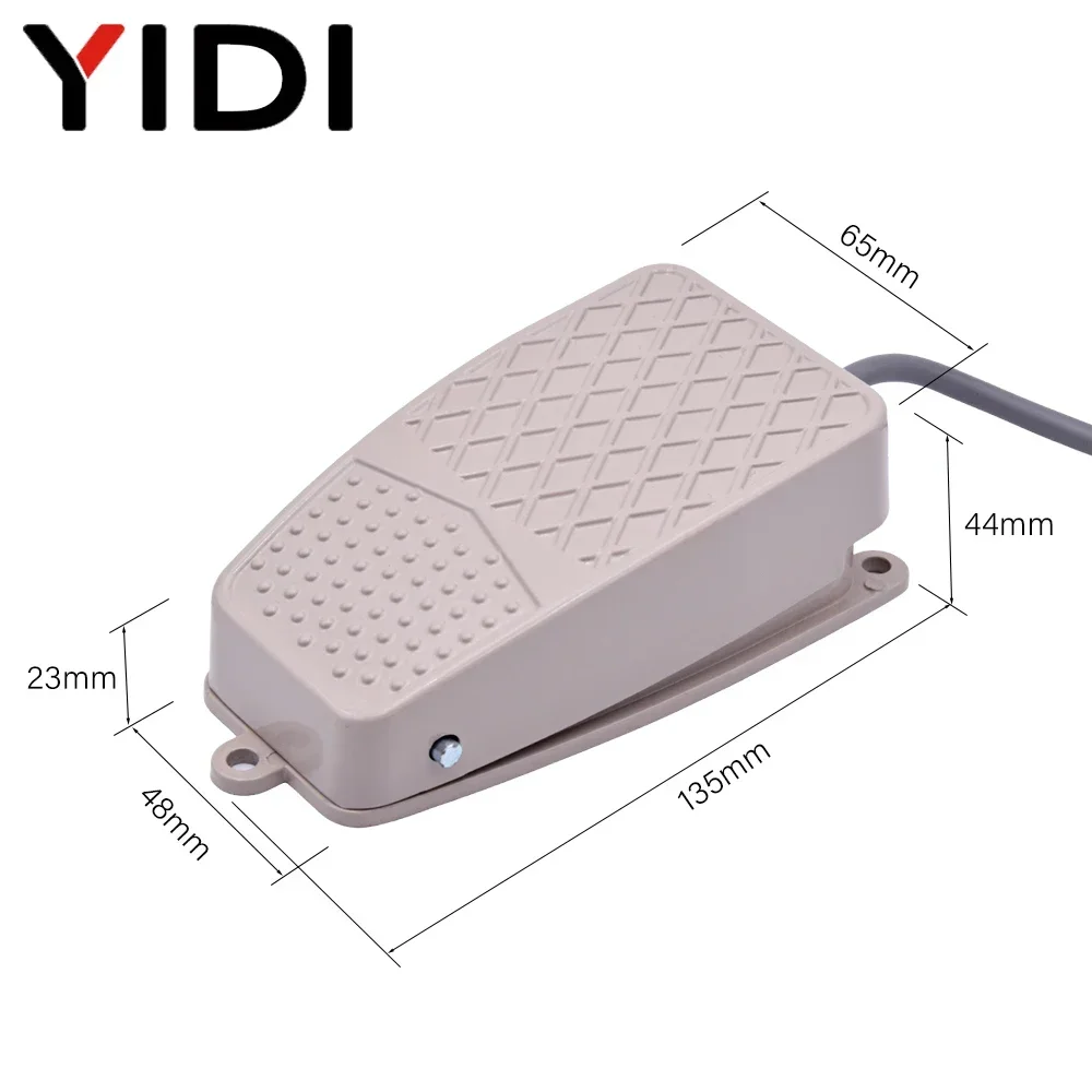 1pc FS-2 On Off Momentary Electric Power Foot Pedal Switch 220V 10A Waterproof Metal SPDT 1NO1NC Footswitch Industrial Machine view 6