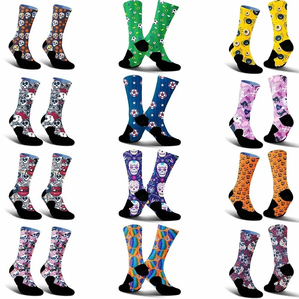 

Rock skull and red lip cycling socks with a variety of trendy patterns to choose from, sweat wicking, breathabl and durable