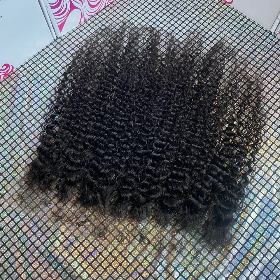 Curly Real HD 13x6 13x4 Lace Frontal Melt Skins Curly Edges Baby Hair Pre Plucked 7X76x6 Swiss Full Closure Only Remy Human Hair