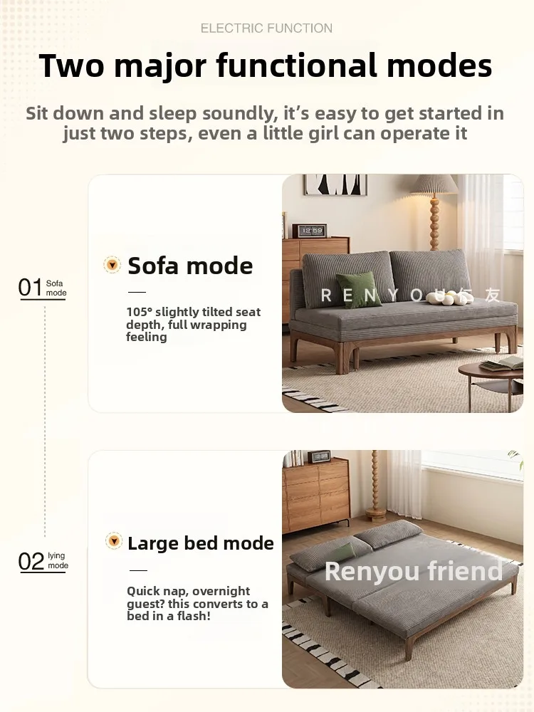 CX Folding Sofa Bed Dual-Use Small Living Room Telescopic Bed