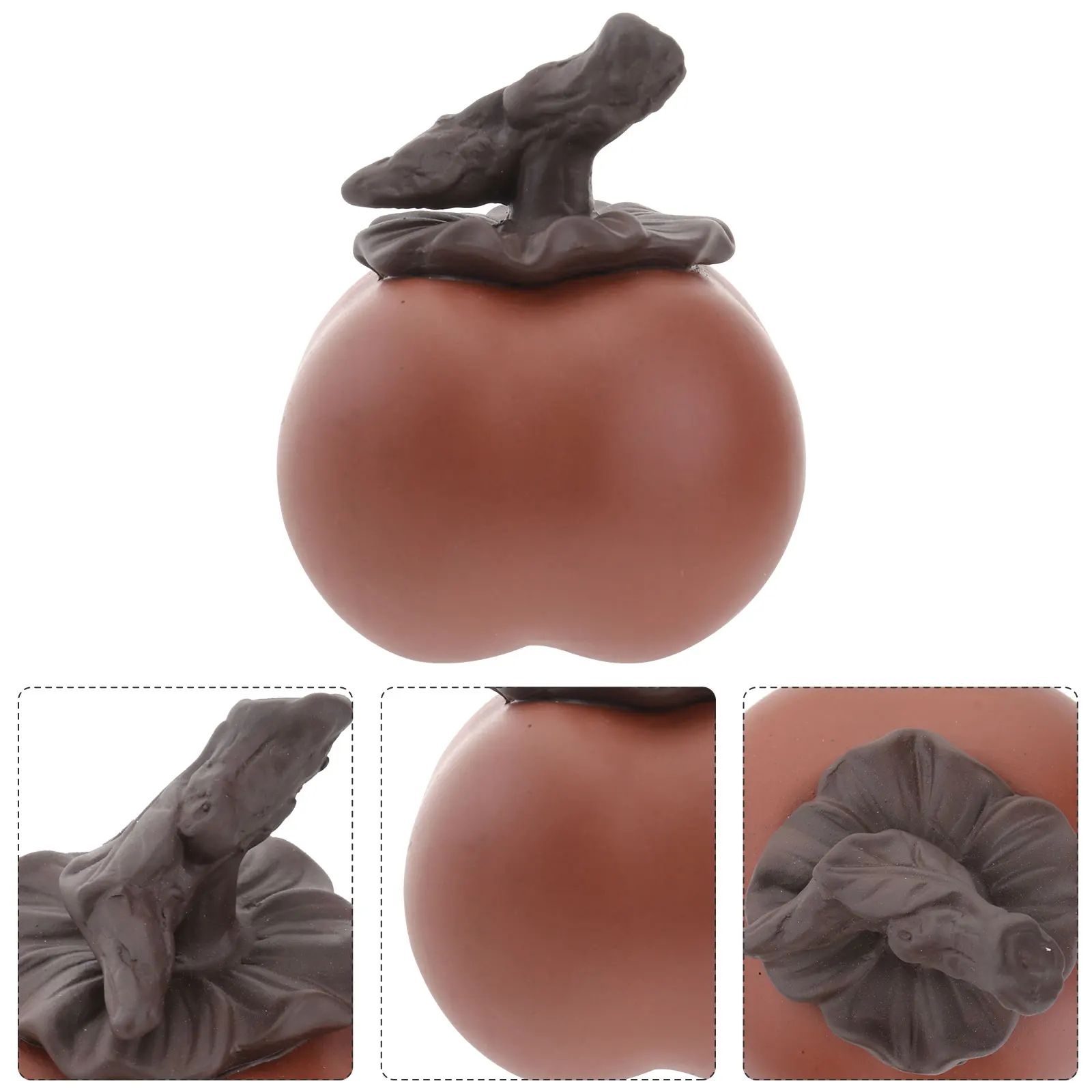 

1Pcs Purple Clay Persimmon Tea Pet Adornment Fine Polish Smooth Desktop Decor for Home Festival Gift Creative Orange