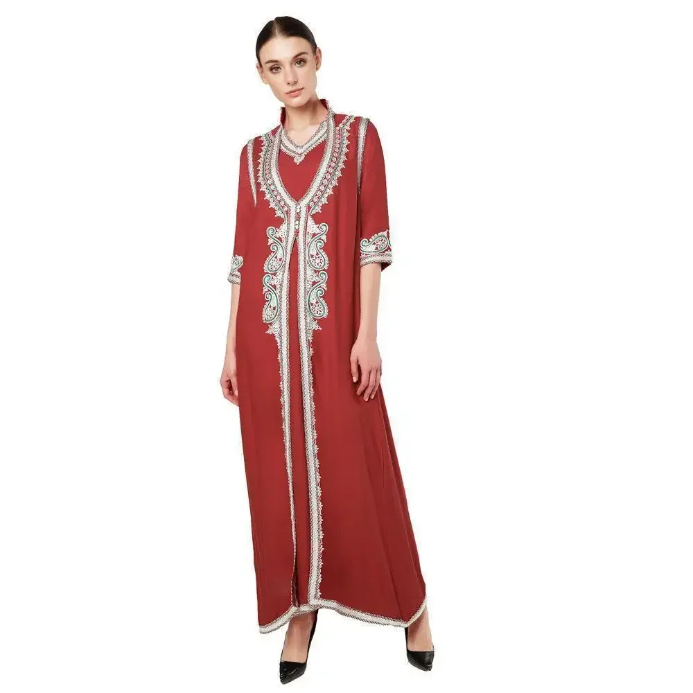 Middle East Arab Dubai Muslim Women's Robe Dress Two-piece Set