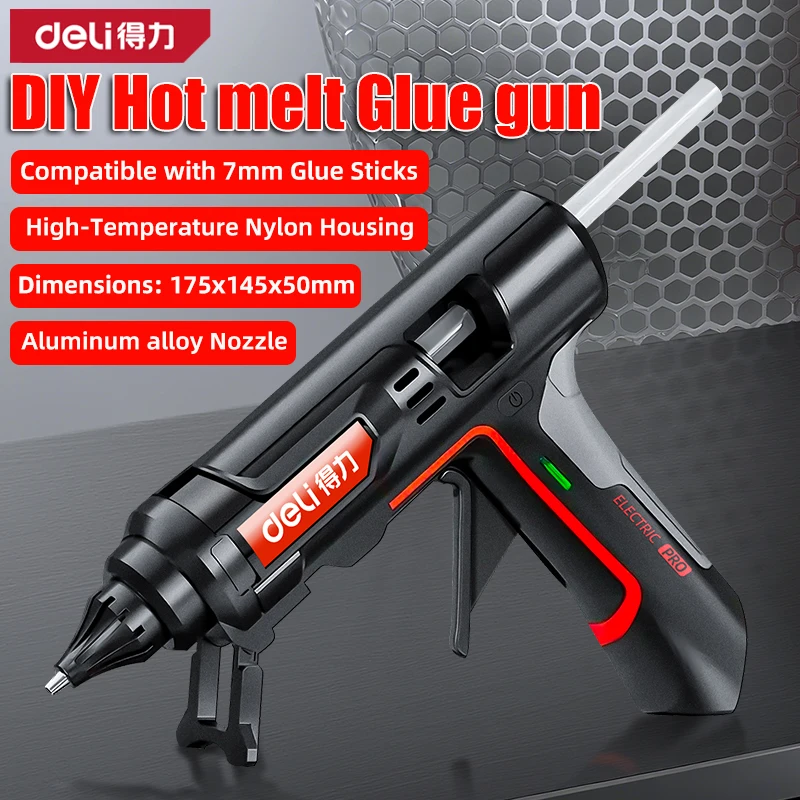 

Deli 40w Hot Melt Glue Gun DIY Mini Household Industrial Heat Temperature Glue Guns Electric Repair Tool Use 7mm Glue Sticks