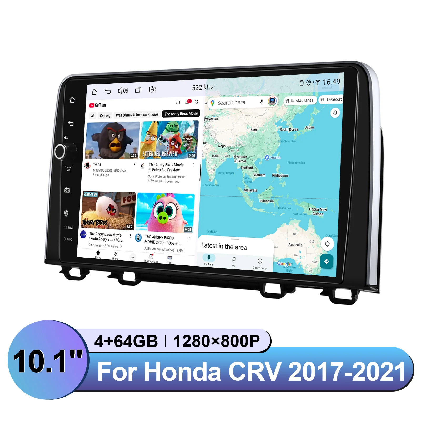 JOYING Upgrade Car Radio Audio System 10.1 Inch Head Unit Wireless CarPlay Android Auto For Honda CRV CR-V 2017-2021 Plug&Play