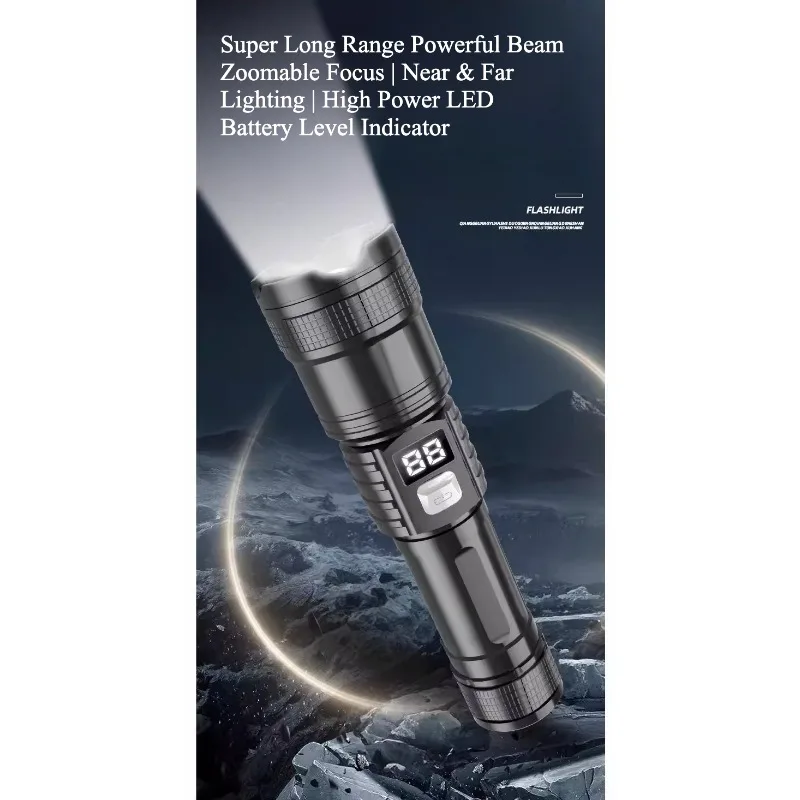 Super Bright Rechargeable High Lumen Portable Mini Flashlight for Outdoor Use, Durable Multi-Functional Long Battery Life