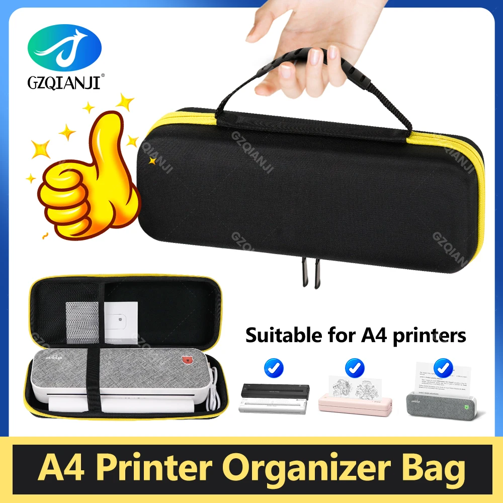 Bag For Peripage A40 Portable Thermal Printer A4 Protective Case Anti Falling Carry Bag With Zipper for Paper Rolls Storage