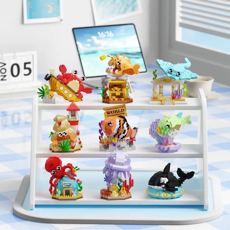 

Морские животные Moc Constructor Наборы микро строительных блоков Diy Детская головоломка Сборка игрушек Модельные кирпичи для девочек Детские наборы Наборы игрушек