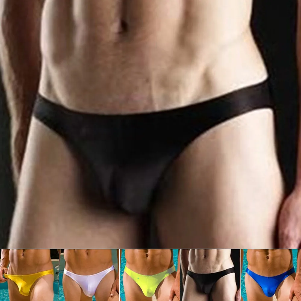 Mens Sexy Bikini Briefs Low Rise Hip Lift Swimwear Jockstrap Men Panties Casual Swim Briefs Swimsuit Tangas Thin Breath Thong