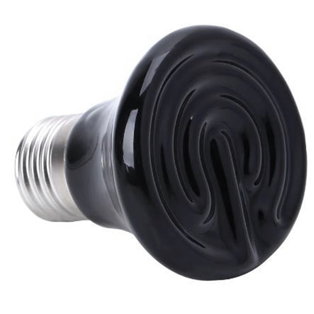 AT53 caliente 50W E27 lámpara de calefacción para mascotas emisor de cerámica infrarrojo negro bombilla de calor para mascotas lámpara para reptiles 220-230V