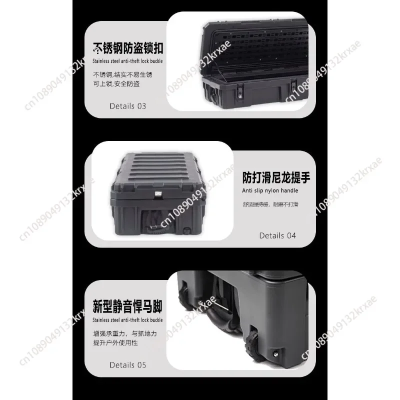 128L Car Roof Storage Box Overland 4x4 Car Roof Luggage Box Optional, fixed bracket, hanging bag, upper cover stencil