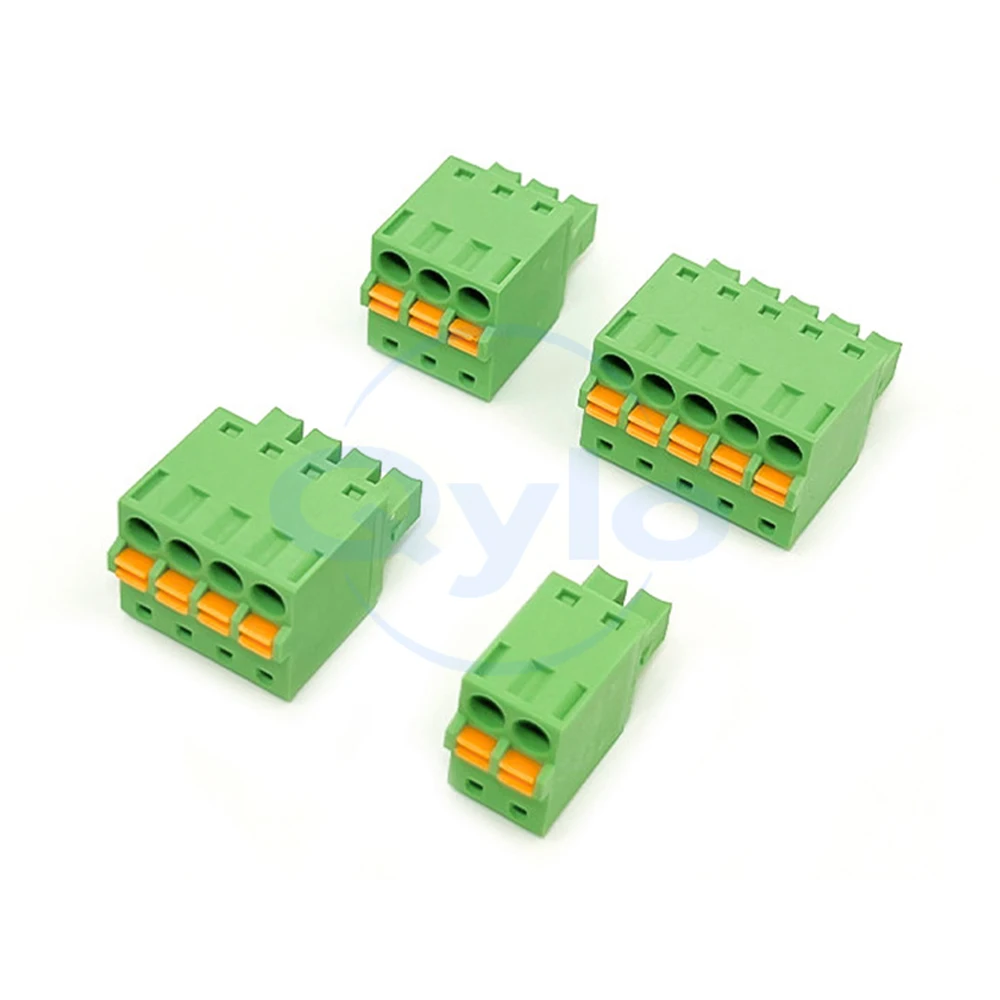 (1 pcs) KF 2EDGKD - 3.5mm 2P to 18P with push button, spring-loaded contact XK JM 15EDGKD 3.5mm screwless terminal block