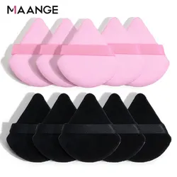 MAANGE 10/12 Pcs Triangle Powder Puff Wet Dry Use For Loose Powder Liquid Cosmetic Soft Plush Powder Puff Makeup Foundation