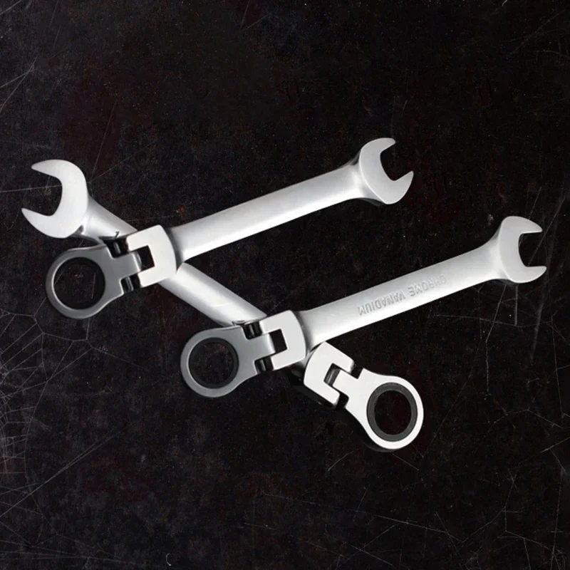 Ratchet Wrench 72 Teeth Adjustable 180° Wrench Dual-purpose Industrial Grade Wrenches Steel Mirror Polishing Auto Repair Tool