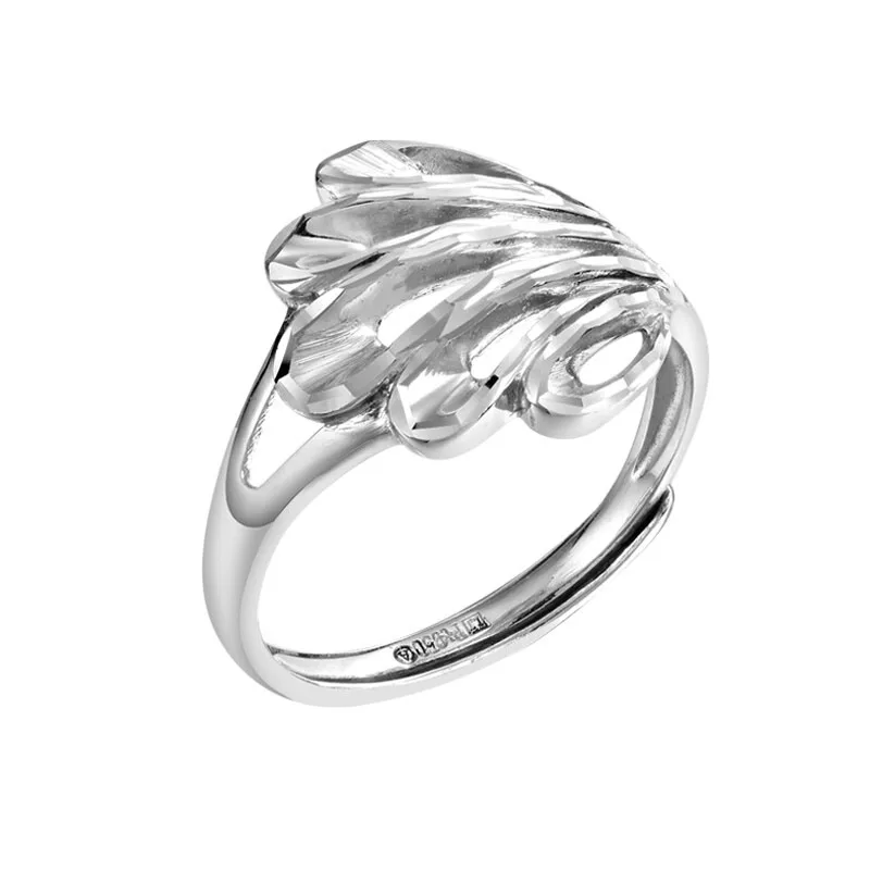 Pure Platinum 950 Ring For Women Imitation Diamond Fine Phoenix Tail Rings Real Pt950 Engagement Female Rings US 5-8 Resizable