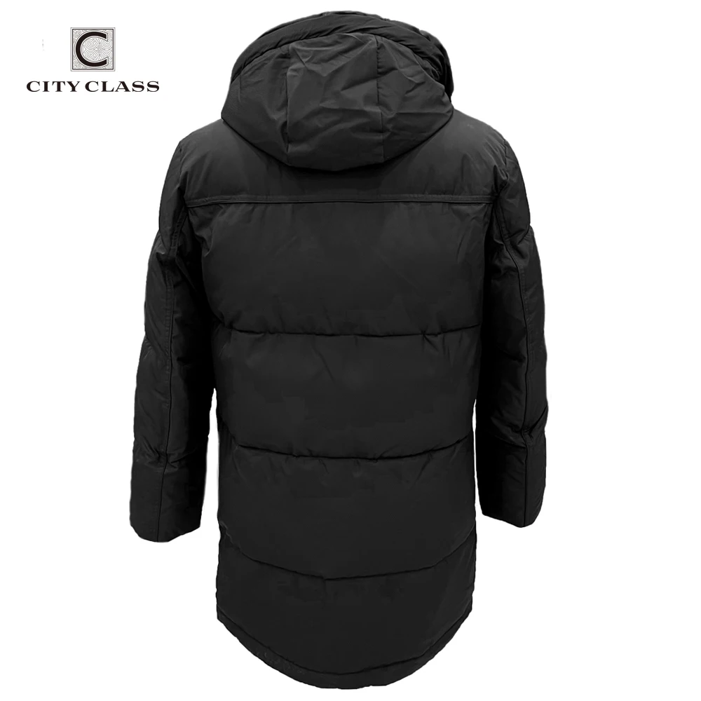 CITY CLASS Business Men Coats Winter New Collection Thick Long Black Coats for Male Soft Sustans Padding Warm Popular 202303