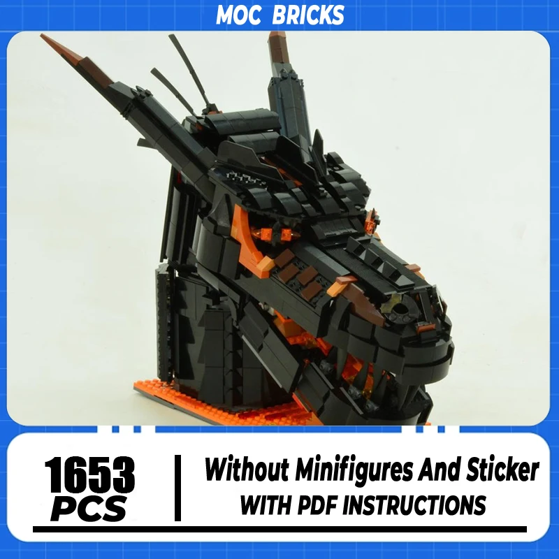 

Castle Model Moc Building Blocks Black Dragon Bricks Model DIY Assembly Construction Beast Model Toy Holiday Birthday Gifts