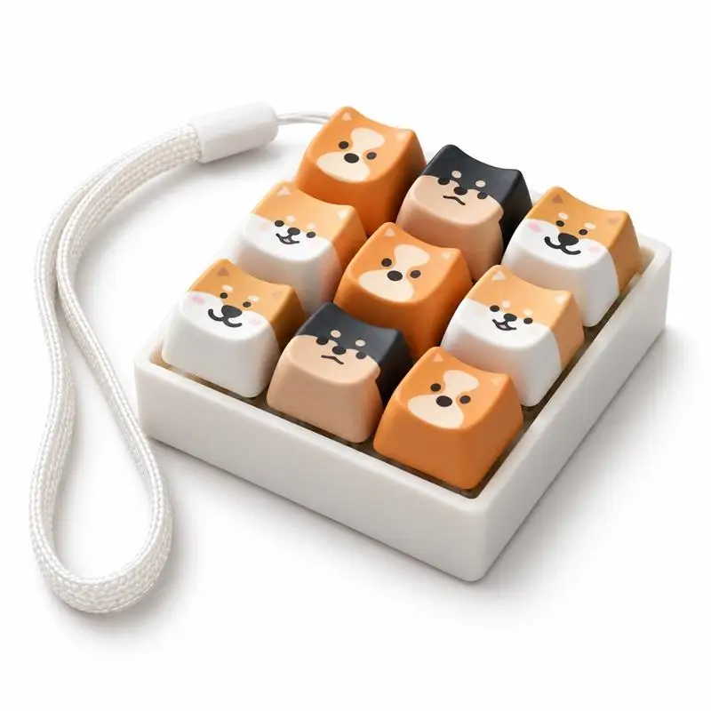 2/4/10PCS Kawaii Cat Tiger Dog Keycaps Thermal Sublimation Stress Relief Fidget Custom Detachable for Mechanical Keyboard