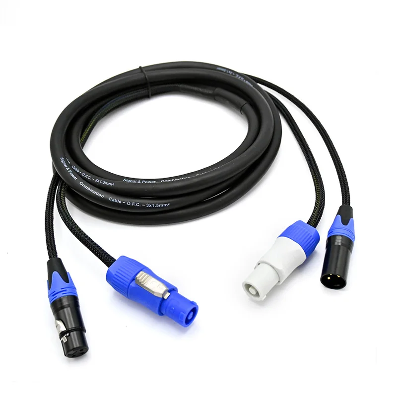 3/5-poliges XLR Powercon Kombikabel 1m 1,5m 2m 3m 5m 10m Power Con DMX 512 Daten-Audio-Kombikabel für Moving Head Bar Beleuchtung – Detail 1